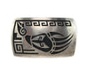 Lawrence Saufkie (1934-2011) - Hopi - Silver Overlay Belt Buckle with Bear Paw Design c. 1970s, 2" x 3.25" (J91963-1123-006)