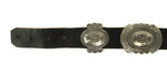 Navajo - Silver and Leather Concho Belt c. 1950-60s, 31" to 33.5" waist (J91963-1123-002)