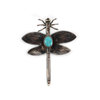 Navajo - Turquoise and Silver Dragonfly Pin c. 1930s, 2.25" x 1.875" (J16107)