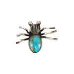 Navajo - Turquoise and Silver Bug Pin c. 1940s, 1" x 0.75" (J16113)