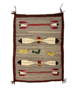 Navajo Pictorial Rug with Birds and Feathers c. 1920-30s, 43" x 32" (T92253-1123-003)