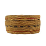 Makah Polychrome Lidded Basket c. Turn of the Century, 1.75" x 3.75" (SK3529)