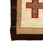 Navajo Ganado Rug with Cross Design c. 1910s, 77" x 45.5"