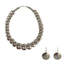 Ina Nez - Navajo - Silver Beaded Necklace and French Hook Earrings Set c. 1990s (J16129-017)