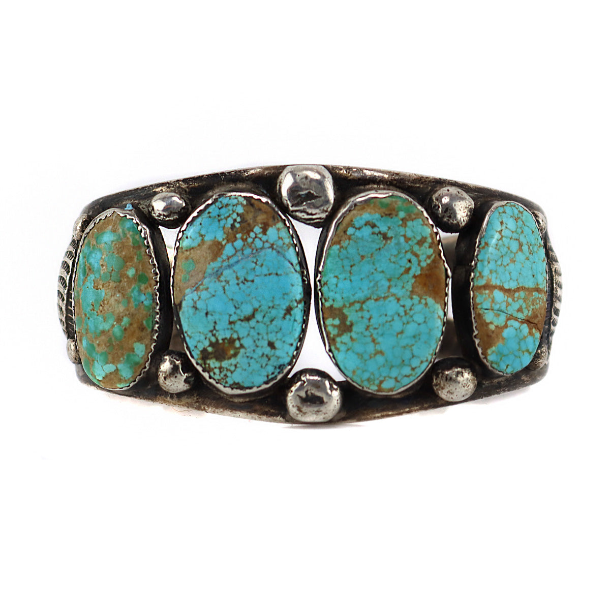 Navajo - Turquoise and Silver Bracelet c. 1930s, size 6.75 (J16126)