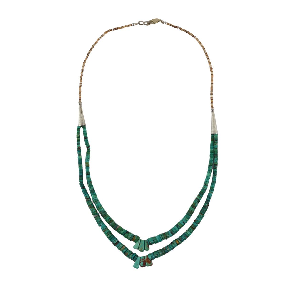 Navajo - 2 Strand Turquoise Heishi-Style Necklace c. 1960s, 19" length (J16064-031)