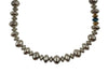 Navajo - Silver Beaded Necklace with Turquoise Accent c. 1990s, 26" length (J16064-038)