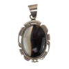 Al Yazzie - Navajo - Agate and Sterling Silver Pendant c. 1980-90s, 1.75" x 1" (J16129-011)