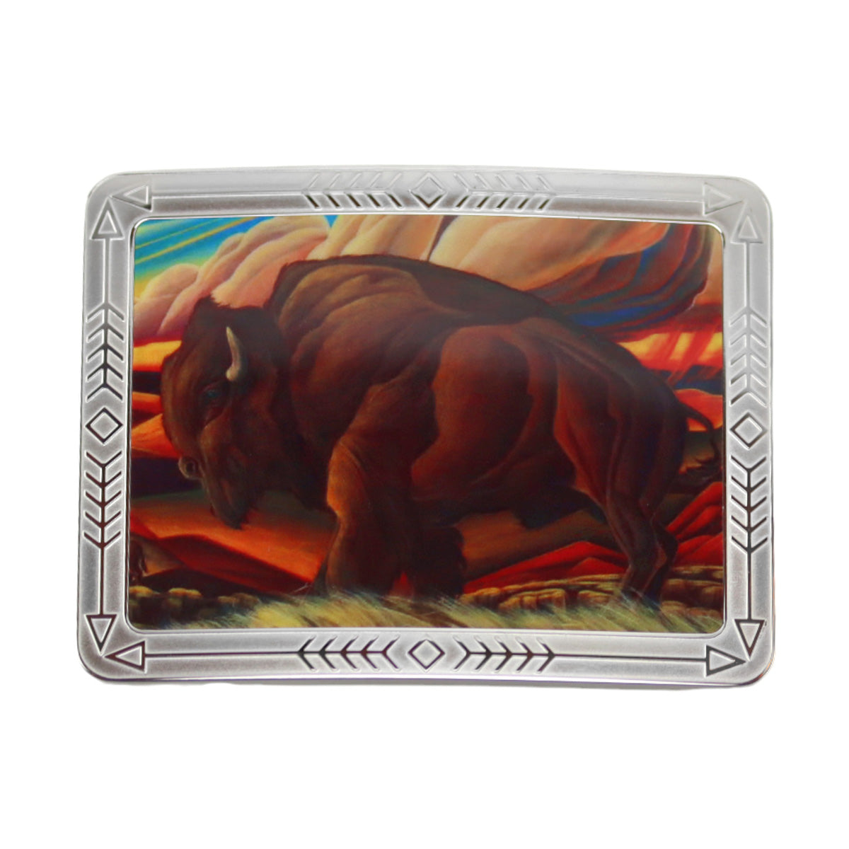 William Haskell - Stainless Steel and Baked Enamel Buffalo Belt Buckle