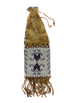 Sioux Beaded Leather Tobacco Bag c. 1890s, 24" x 6.75"