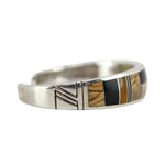 Supersmith Shop - Navajo - Multi-Stone Channel Inlay and Sterling Silver Bracelet c. 2000s, size 7