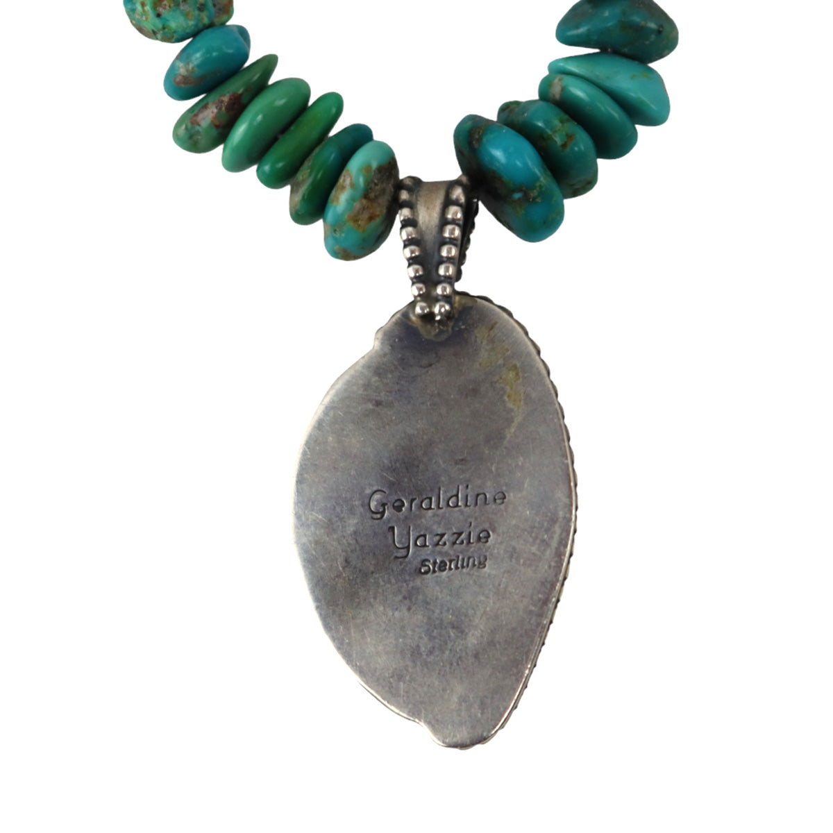 Geraldine Yazzie Navajo Turquoise and Silver Necklace c. 19902000