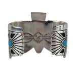 Roy Talahaftewa - Hopi - Contemporary Multi-Stone Inlay and Sterling Silver Overlay Bracelet with Bear Claw Design, size 7 (J16132)