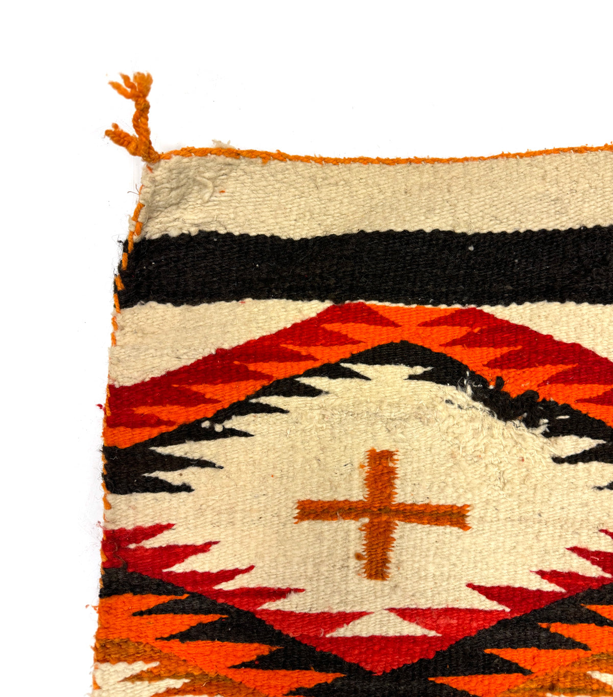 Navajo Transitional Blanket with Hand-Spun Wool c. 1890-1900s, 74" x 34" (T92253-1123-001)