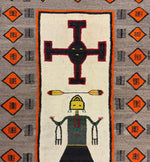 Navajo Teec Nos Pos Variant with Yei Figures c. 1930s, 48" x 64" (T92253-1123-002)