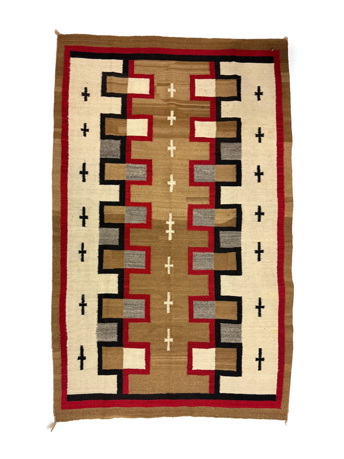 Navajo Crystal Rug with Cross Design c. 1910-20s, 77" x 51" (T92253-1123-005)