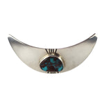 White Hogan  - Bisbee Turquoise and Sterling Silver Pendant c. 1960s, 1.375" x 3.25"