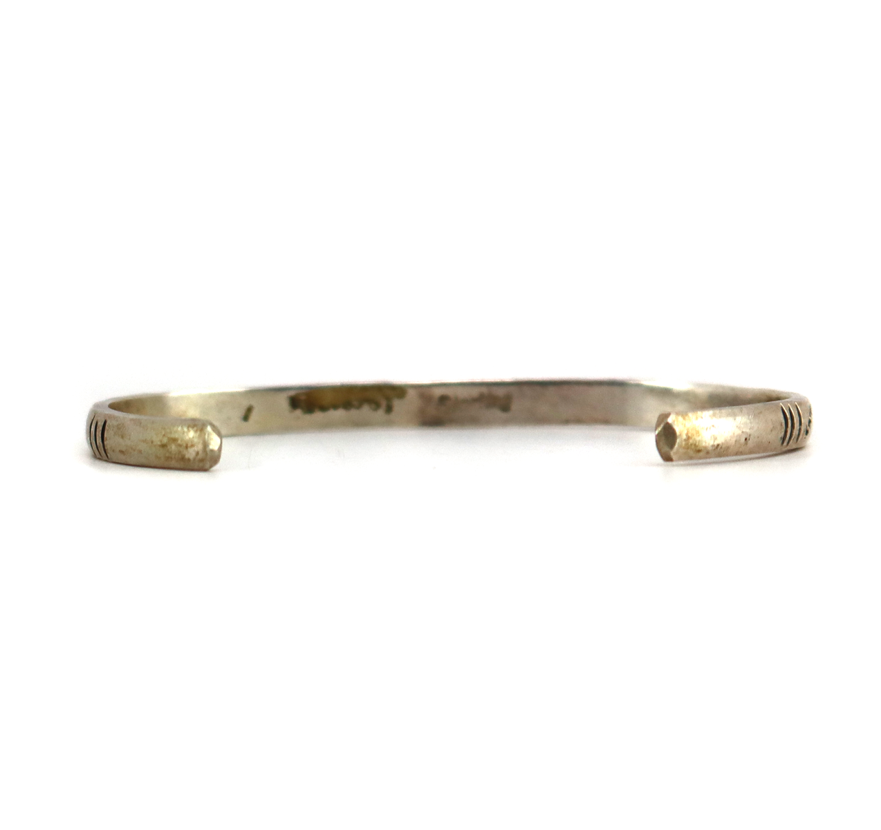 Navajo - Silver Child's Bracelet with Stamped Design c. 1940-50s, size 4.75