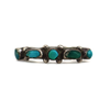 Zuni - Petit Point Turquoise and Silver Ring c. 1940s, size 6.75