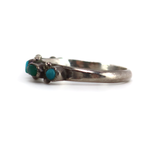 Zuni - Petit Point Turquoise and Silver Ring c. 1940s, size 6.75
