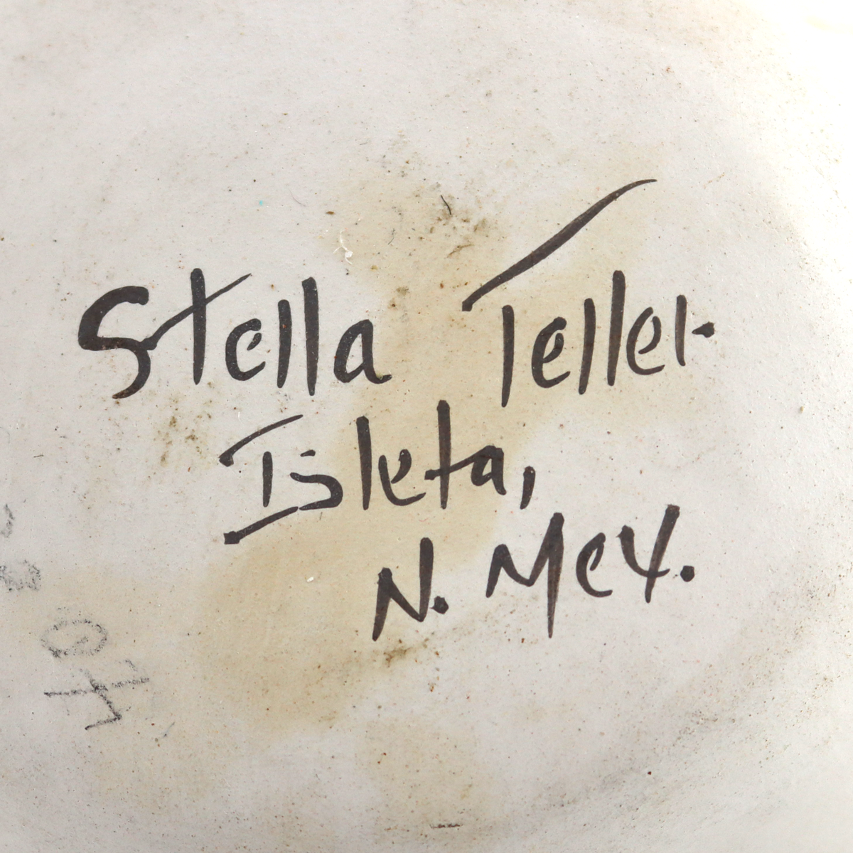 Stella Teller - Isleta Polychrome Canteen with Strap c. 1960-70s, 4.75" x 4.75" x 3.5"