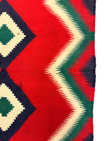 Navajo Germantown Blanket c. 1890s, 44.5" x 22"