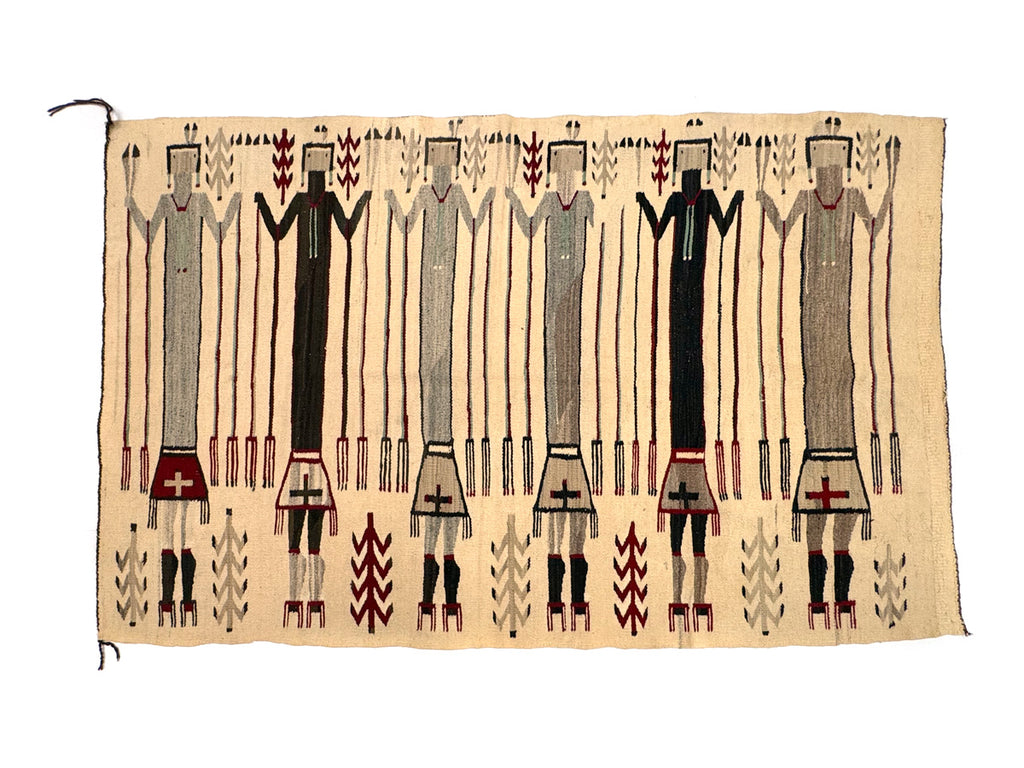 Navajo Yei Pictorial Rug c. 1930s, 76" x 50"