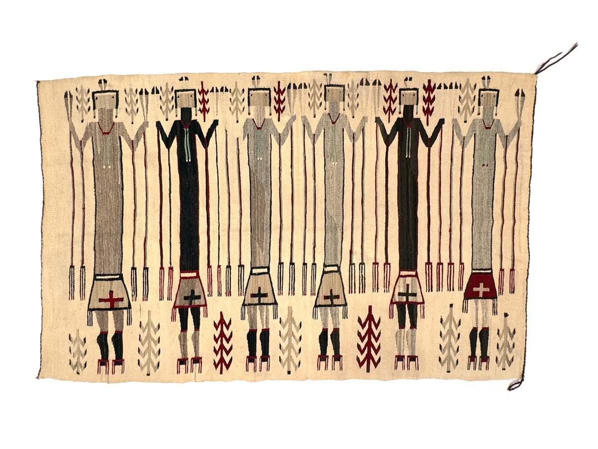 Navajo Yei Pictorial Rug c. 1930s, 76" x 50"
