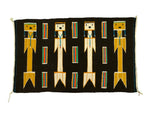 Navajo Dalutso "Dragonfly People" Pictorial Rug c. 1960s, 42" x 25.5"