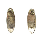 Walter Polelonema - Hopi Silver Overlay Post Earrings c. 1960s, 1" x 0.375"
