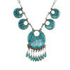 Annie Quam Gasper (1927-2002) - Zuni - Turquoise Channel Inlay and Silver Necklace c. 1960-70s, 16" length
