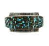 Alvin Yellowhorse (b. 1968) - Navajo Contemporary Turquoise, Serpentine, and Sterling Silver Mosaic Inlay Bracelet, size 7