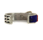 Alvin Yellowhorse (b. 1968) - Navajo Contemporary Multi-Stone Inlay and Silver Overlay Bracelet with 18K Gold Bezel, size 6.5