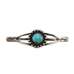 Navajo - Turquoise and Silver Pin c. 1930s, 0.5" x 1.625"