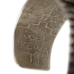 Joel Pajarito - Kewa (Santo Domingo) Contemporary Coral and Silver Bracelet with Hand Design, size 6.5