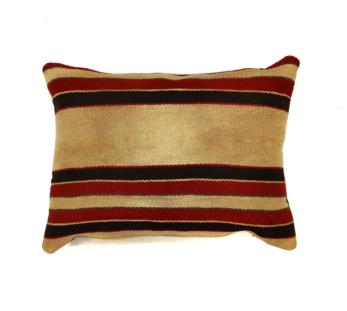 Custom Leather Pillow with c. 1930s Navajo Textile Inlay, 23