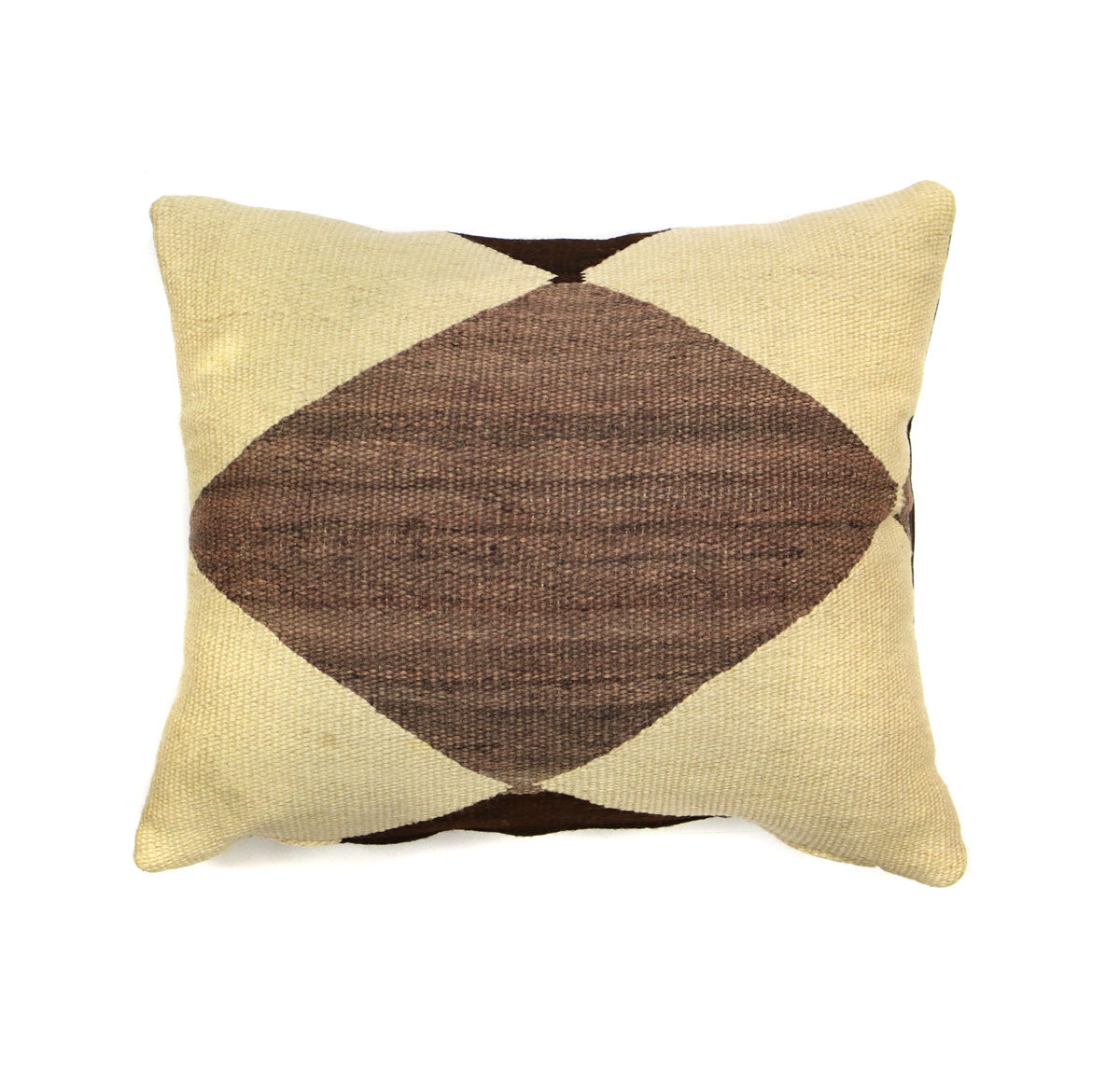 Custom Leather Pillow with c. 1910s Navajo Textile Inlay, 16