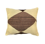 Custom Leather Pillow with c. 1910s Navajo Textile Inlay, 16" x 15"