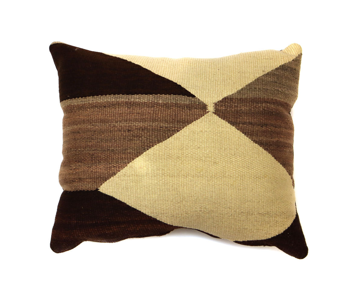 Custom Leather Pillow with c. 1910s Navajo Textile Inlay, 21