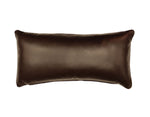 Custom Leather Pillow with c. 1910s Navajo Textile Inlay, 23" x 11"