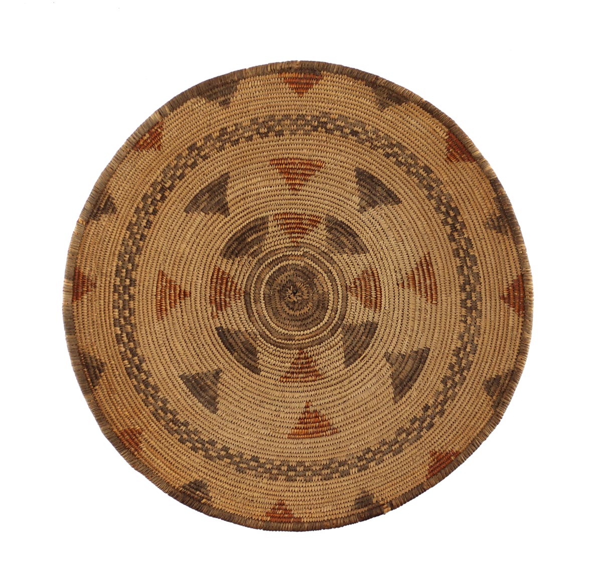 Apache Polychrome Tray with Rattlesnake Design c. 1890s, 3.5" x 15.25"
