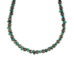 Navajo - Turquoise Nugget and Silver Beaded Necklace c. 1960s, 26" length