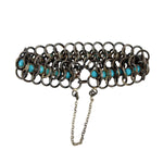 Navajo - Turquoise and Silver Chain Link Bracelet c. 1940-50s, size 5