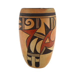 Hopi Polychrome Cylinder Vase/Lamp Base  c. 1940s, 8.25" x 5.5"