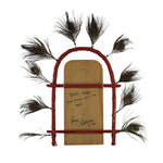 Jerry Laktonen (b. 1951) - "Pretty Things (Keep Coming out of My Head)" Alaskan Wooden Mask with Peacock Feathers c. 1998, 24" x 18" x 3"