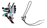 William Zunie (1938-1983) - Zuni Multi-Stone Channel Inlay, Silver, and Leather Bolo Tie with Eagle Dancer Kachina Design c. 1960-70s, 3" x 2.375"