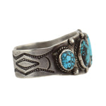 Navajo - Turquoise and Silver Bracelet c. 1920-30s, size 7