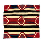 Navajo Classic Third Phase Chief's Blanket with Raveled Wool and Cochineal Dye c. 1860s, 54" x 58"