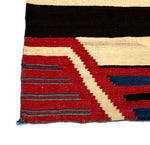 Navajo Classic Third Phase Chief's Blanket with Raveled Wool and Cochineal Dye c. 1860s, 54" x 58"
