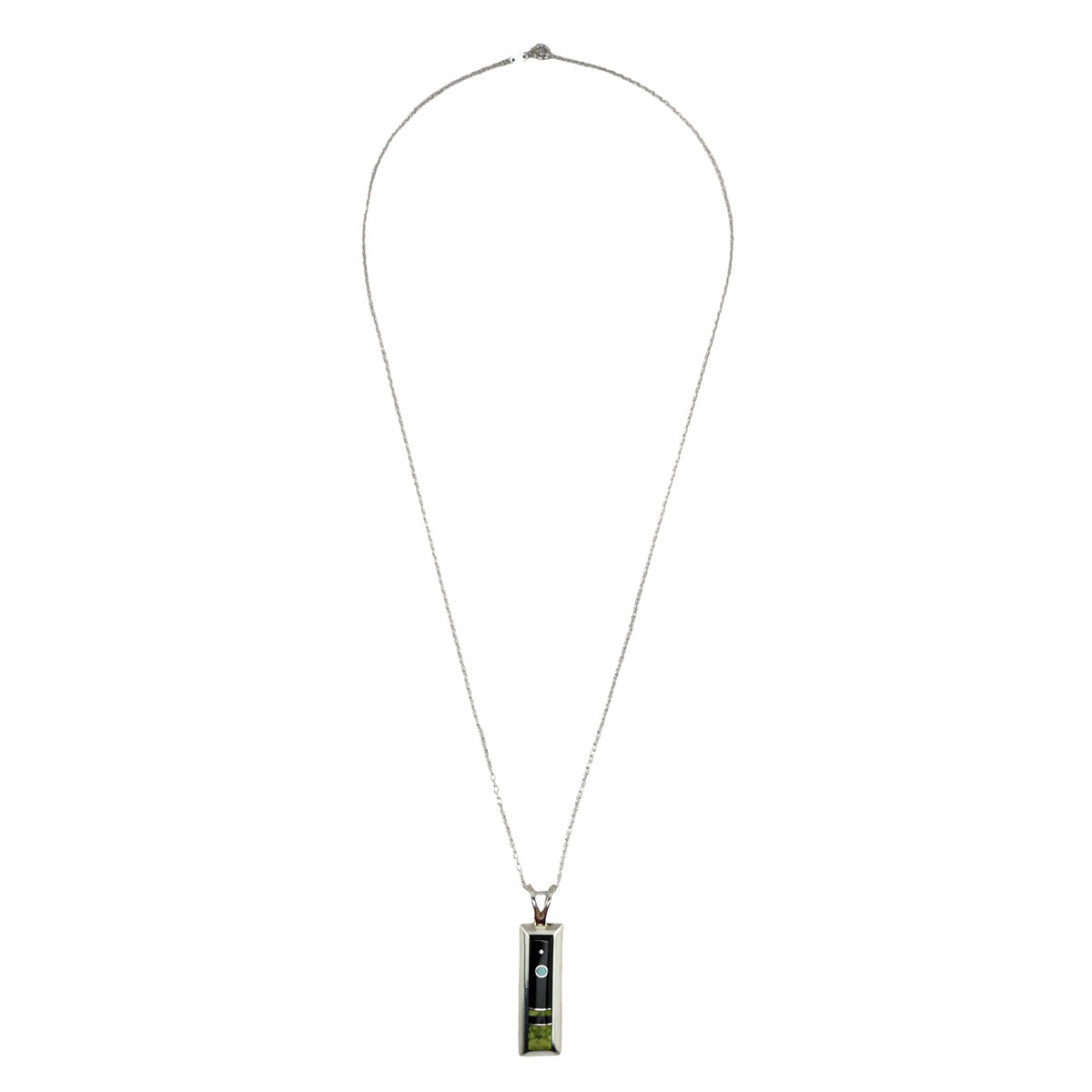 Veronica Benally - Navajo Contemporary Multi-Stone Inlay and Sterling Silver Necklace, 22" length